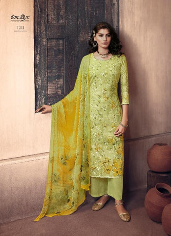 Omtex Presents Bloom Bliss Cotton Printed Embroidery Work Fancy Designer Salwar Kameez