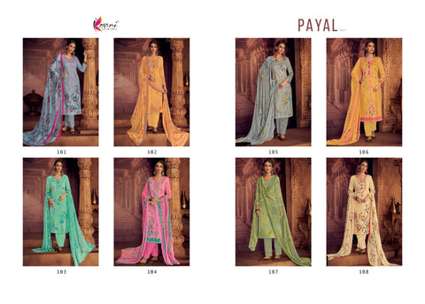 KESARI TRENDZ PAYAL VOL 1 FLOWER PRINT SELF EMBROIDERY SALWAR SUIT