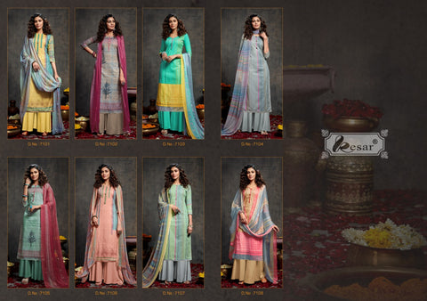 KESAR EBA LAWN COTTON SATIN DIGITAL PRINT SALWAR SUIT COLLECTION