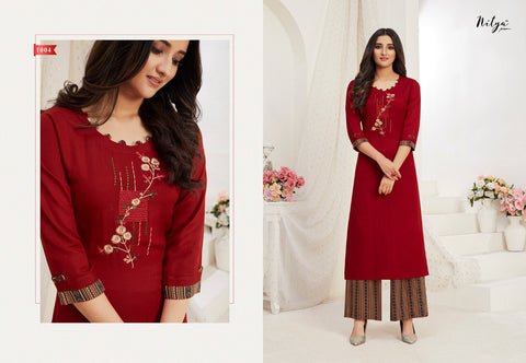 L T Nitya Kavya Pure Rayon Cotton Stylish Designer Kurti Collection