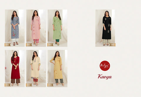 L T Nitya Kavya Pure Rayon Cotton Stylish Designer Kurti Collection
