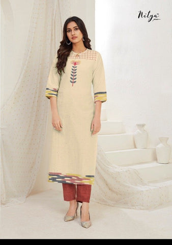 L T Nitya Kavya Pure Rayon Cotton Stylish Designer Kurti Collection