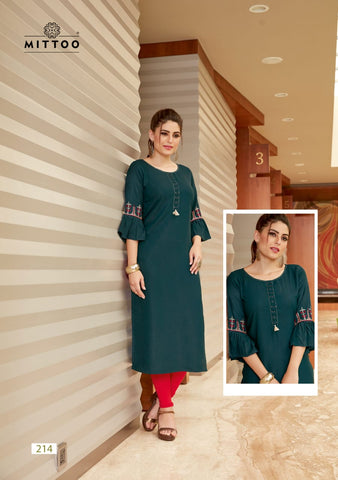 MITTOO TRENDY FROCK STYLE KURTI COLLECTION WHOLESALE PRICE