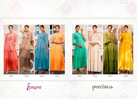 Psyna Precious Vol 2 Cotton Fancy Designer Kurtis