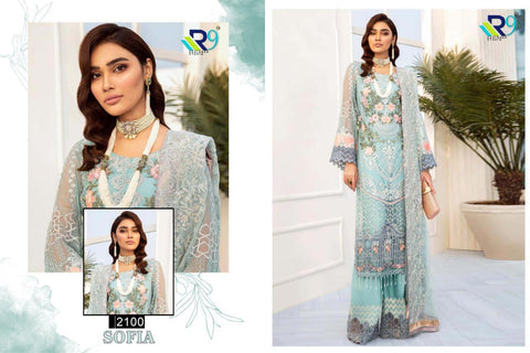 R9 Designer Sofia Faux Georgette Pakistani Salwar Kameez