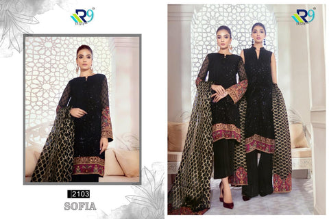 R9 Designer Sofia Faux Georgette Pakistani Salwar Kameez