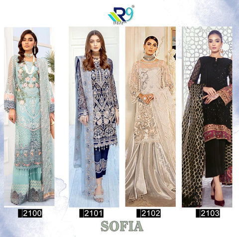 R9 Designer Sofia Faux Georgette Pakistani Salwar Kameez