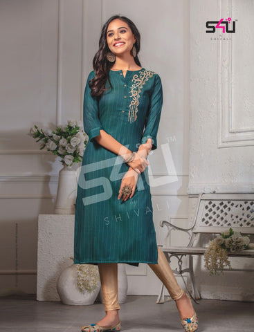 S4u cotton candy Rayon Slub Fancy Designer Kurti Collection