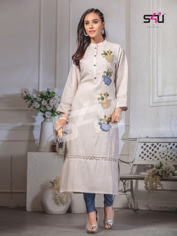 S4u cotton candy Rayon Slub Fancy Designer Kurti Collection
