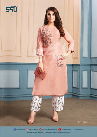 Designer Kurtis S4U Fyre Fancy Fabric Kurti In Singles And Full Catalogue  at Rs 875 in Surat