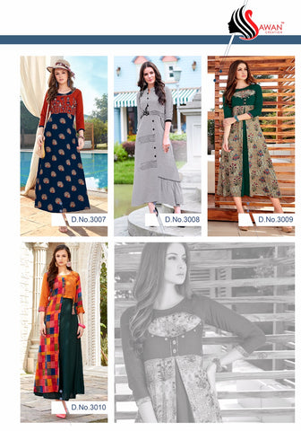 Sawan Creation Fizza Vol 3 Rayon Heavy Designer Salwar Kurtis