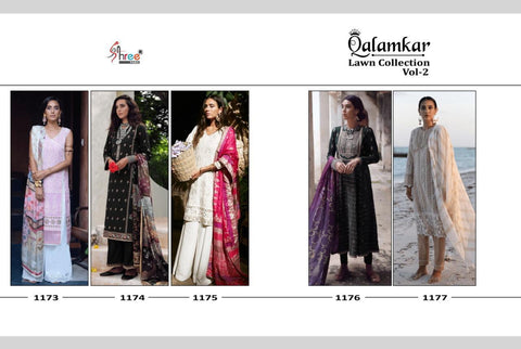 SHREE FABS QALAMKAR LAWN COLLECTION VOL 2 EMBROIDERED SUITS