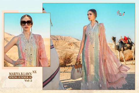 SHREE FABS SPRING SUMMER 20 VOL 2 NX PAKISTANI EMBROIDERED SUIT COLLECTION
