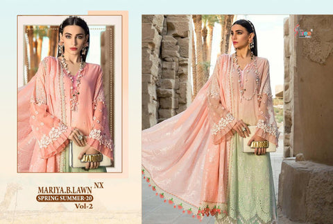 SHREE FABS SPRING SUMMER 20 VOL 2 NX PAKISTANI EMBROIDERED SUIT COLLECTION