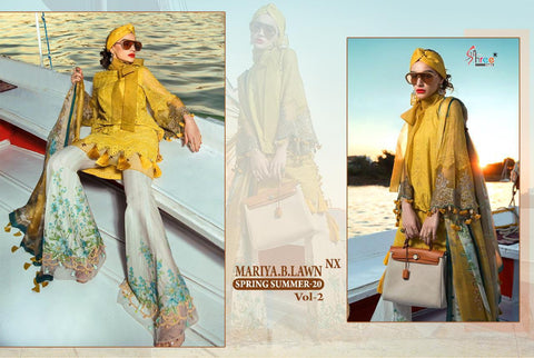 SHREE FABS SPRING SUMMER 20 VOL 2 NX PAKISTANI EMBROIDERED SUIT COLLECTION