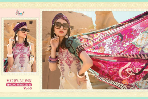 SHREE FABS MARIYA B LAWN B VOL 3  HEAVY EMBRODERY COLLECTION
